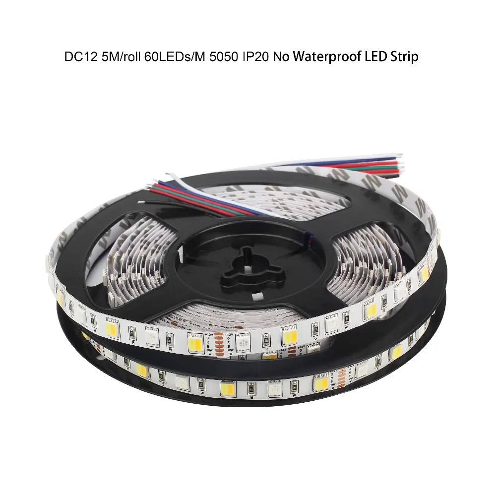 DC12V Светодиодная лента 5 в 1 RGB 5050 м/рулон IP20 без водонепроницаемого 300 светодиодов