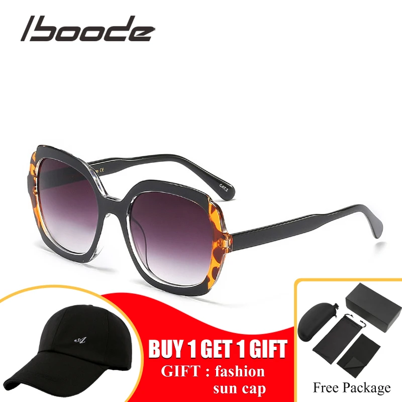 IBOODE Retro Big Frame Sunglasses Men Oversized Fashion Round Luxury Brand Design Sun Glasses Trendy Vintage Shades For Women | Аксессуары
