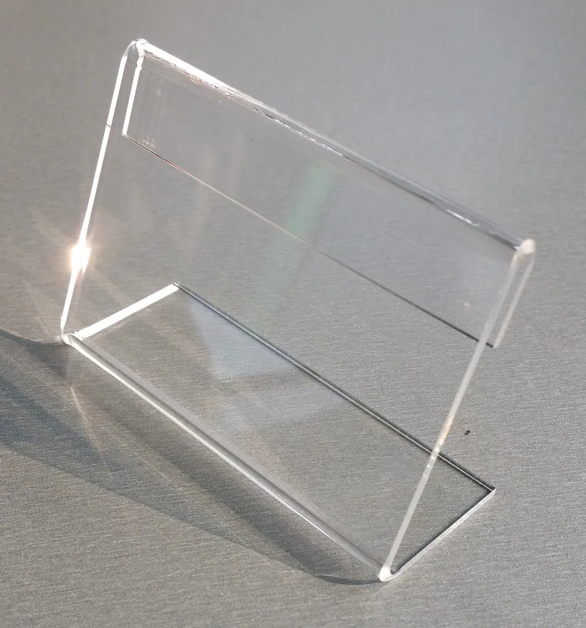 Middle Plastic Acrylic L Stand Sign Display Price Card Tag Table Label Holders Promotion Clear T2mm Horizontal 30pcs