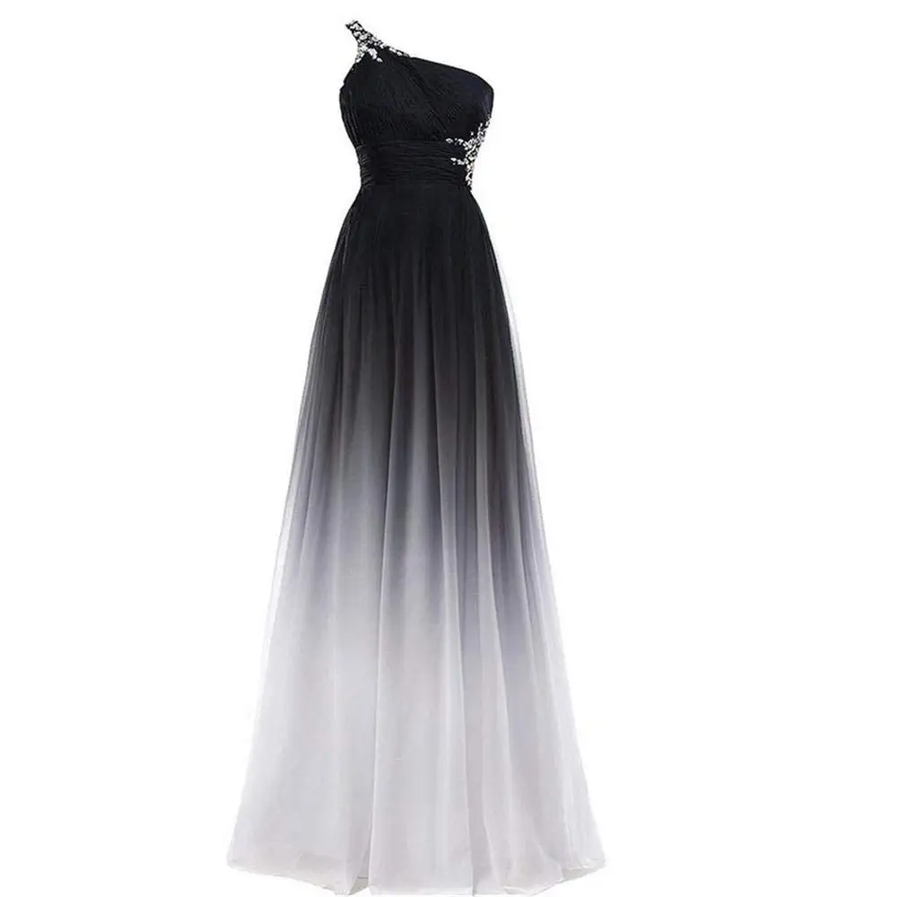 Gradient black gray Bealegantom сексуальные длинные градиентные шифоновые вечерние платья с бисером на шнуровке вечерние платья для выпускного вечера Vestido Longo QA1437 - Цвет: Gradient black gray
