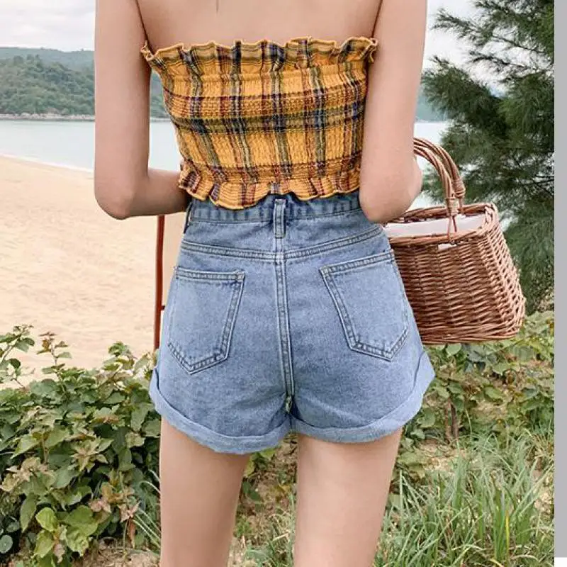 Джинсовые шорты женские летние с высокой талией | Женская одежда
