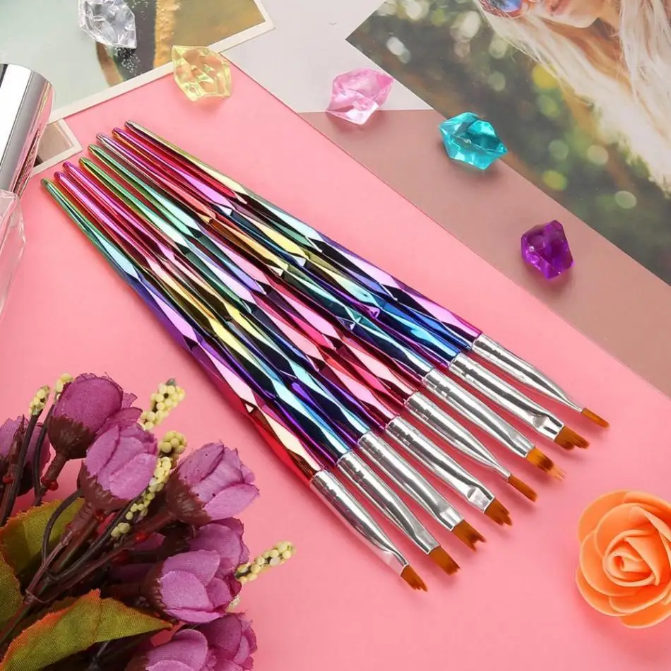 8 шт Nail Art французский кисти Маникюр Ручка лепесток картина для художественного
