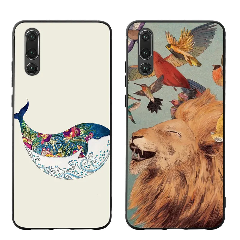 Кит Лев цветные чехлы для телефонов крышка huawei P30 lite pro nova 3i Чехлы Коврики 20 Чехол P