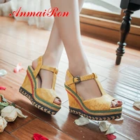 anmairon gladiator casual women summer fashion super high platform sandal bohemia casual fashion solid shoes size 34 43 ly2455