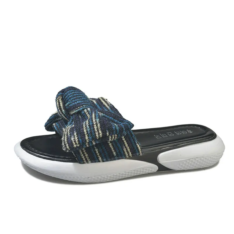 2018 новый летний Винтаж Для женщин бабочкой тапочки Западные открытый обувь на