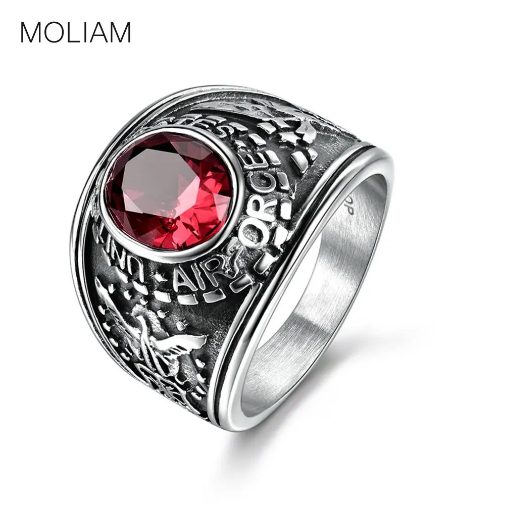 MOLIAM кольцо из нержавеющей стали Винтаж военный ВВС США четыре цветной