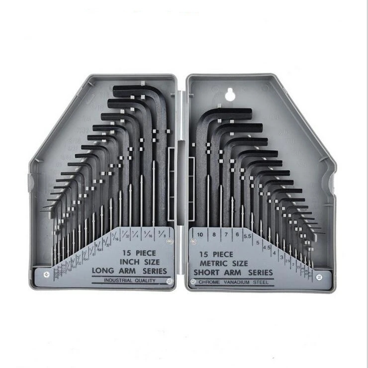 

Faroot 5.2cm-13cm 30PCS L-Shape ALLEN KEY POINT END LONG ARM HEX KEY METRIC WRENCH Set