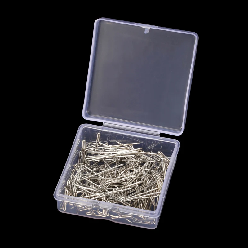 100Pcs 32mm LMDZ 100 шт парик т шпильки для держания париков серебро 27-53 мм длинные t-шпильки Инструменты для укладки парика дисплей макраме моделирование с коробкой - Цвет: 100Pcs 32mm