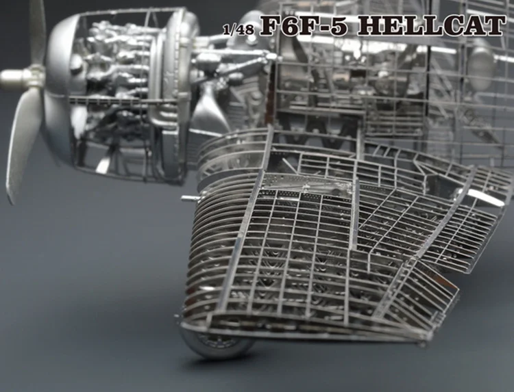 1:48 ГРУММАН F6F Hellcat Складное крыло весело 3d из металла DIY Миниатюрная модель Наборы головоломки Игрушечные лошадки дети мальчик с хобби здания