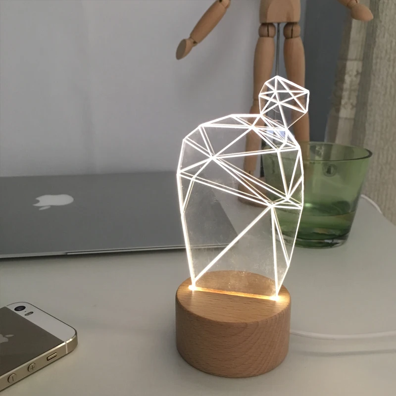 2020 светодиодный Ночной светильник DIY ручной работы Милая идея для небольших