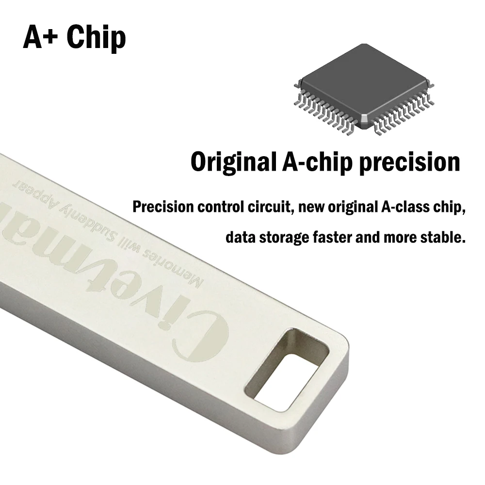 Водонепроницаемый USB флеш накопитель Civetman металлический серебристый флэш