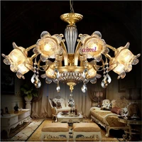 full copper k9 crystal glass european luxury pendant light classical atmosphere pendant lampamerican style restaurant lamp
