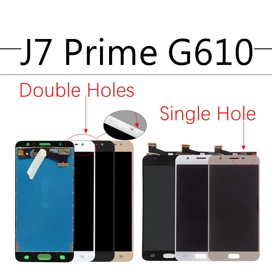 

ЖК-дисплей Sinbeda AMOLED для SAMSUNG GALAXY J7 Prime, G610, G610F, On7, 2016, G6100, сенсорный экран, дигитайзер в сборе, два отверстия