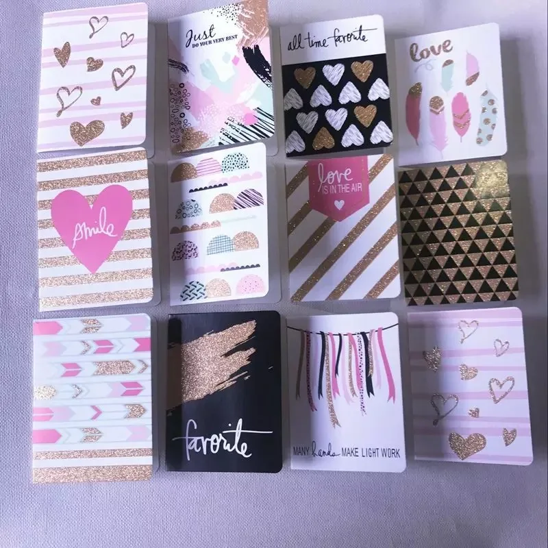 5 шт. креативные DIY пользовательские Kawaii золотые поздравительные открытки красочные сердце и крыло любовь поздравительные открытки