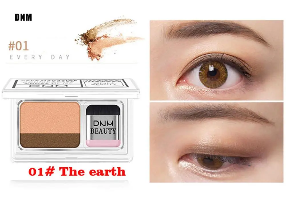 Lazy Eye shadow Palette корейский стиль Косметика матовое мерцание два цвета Тени для век штамп Палитра с кистью ню макияж набор - Цвет: Темно-серый