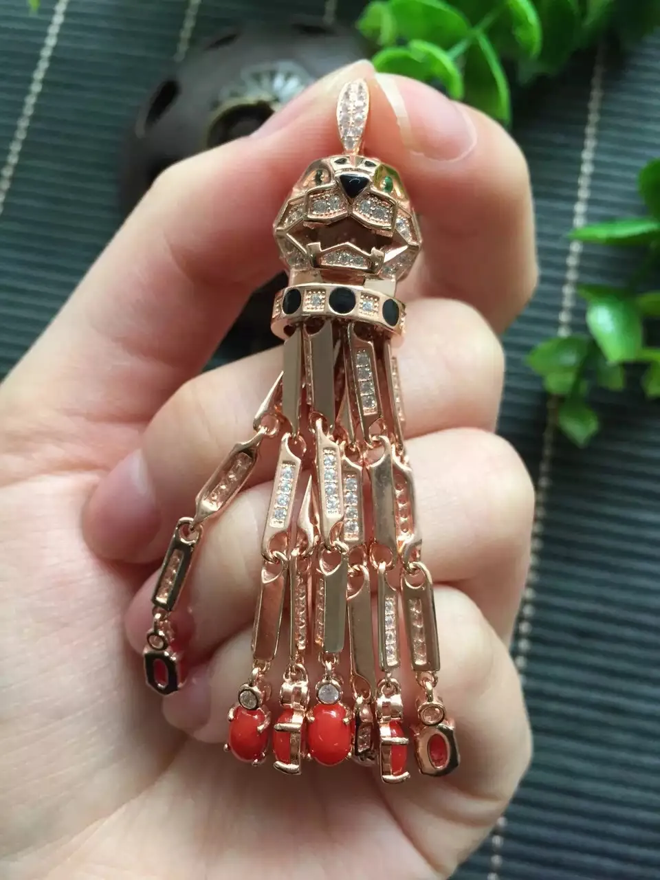 Женское ожерелье из серебра 925 пробы с подвеской в виде леопарда|Подвески| |