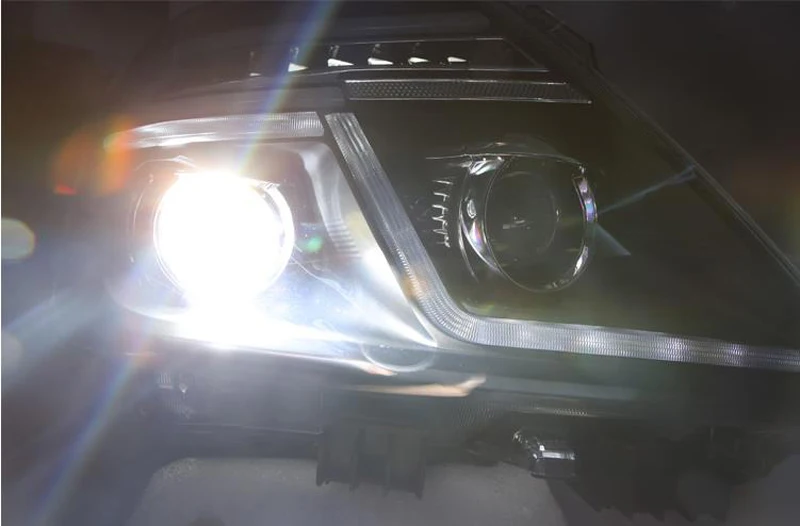 Автомобильный светодиодный налобный фонарь для Nissan фара на Patrol лампа 2012 2013 спереди светильник светодиодный дневные ходовые огни