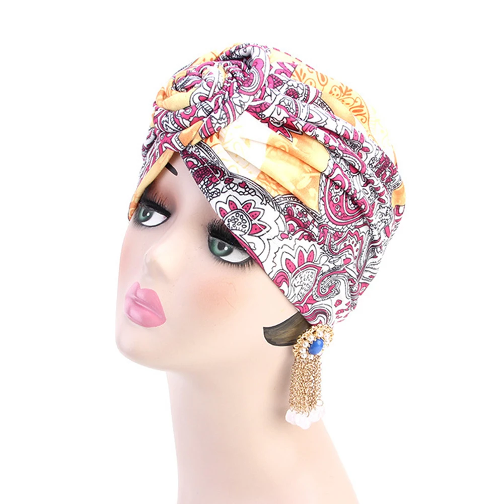 Женские Эластичные банданы с узлом модель 2019 года головной убор из Индии Женская