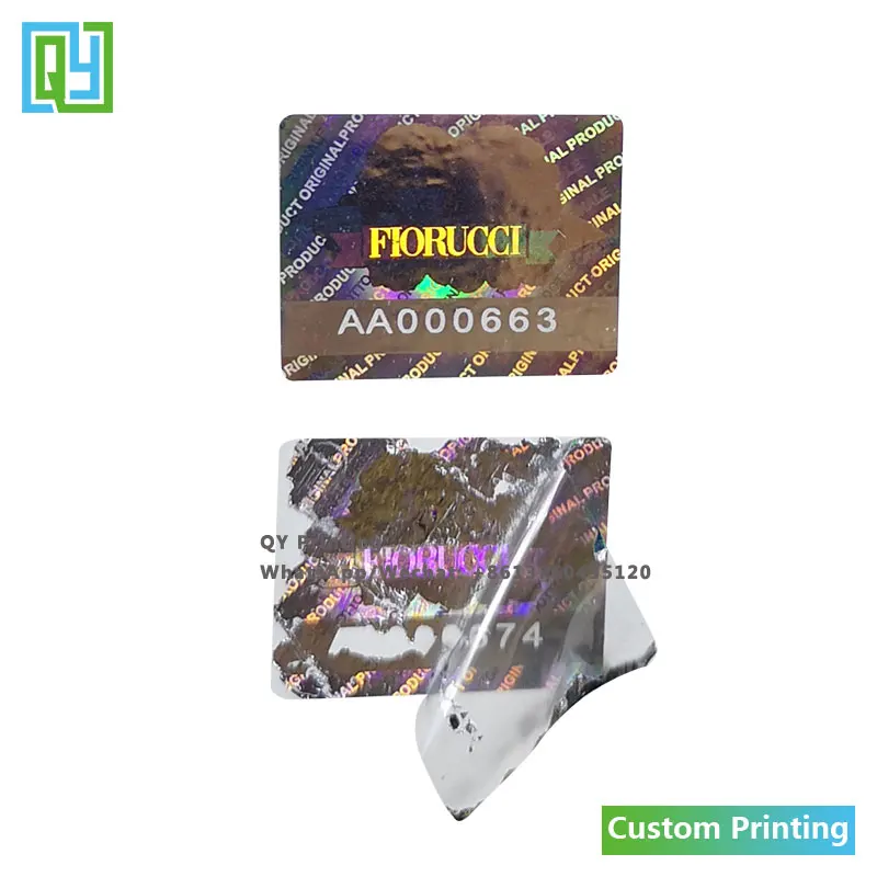 10000pcs 25x20mm Free Shipping Custom Printing 3D Security Holographic Stickers Anti Counterfeit Warranti Void Secure Seal Label