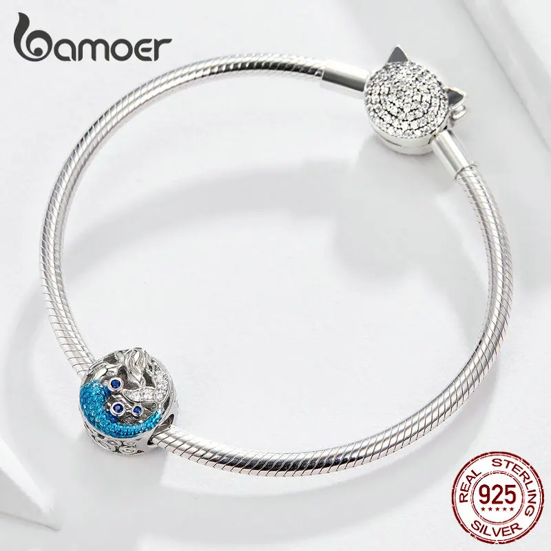 Женский шарм подвеска из серебра 2019 пробы с металлическими бусинами|bracelet charms