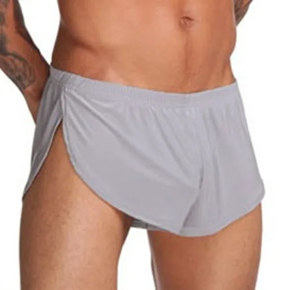 Мужские свободные Трусы со стрелками и заниженной талией мягкие шелковые шорты