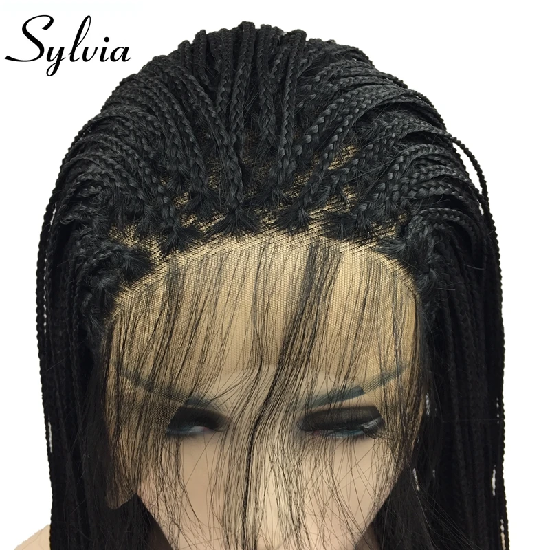 Парик из синтетического кружева спереди 1B черный для женщин|braid wig|braided braidbraiding hair |