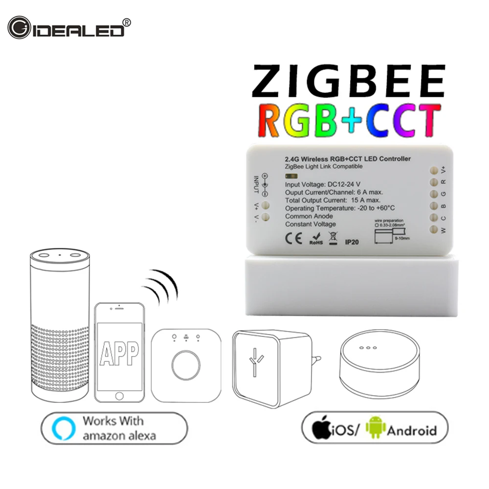 RGBCCT/RGBW/WWCW лента светодиодный контроллер управления светодиодные ленты Zigbee