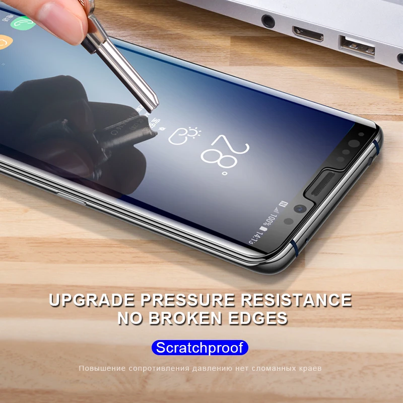 Защитная пленка для экрана с УФ-защитой для samsung Galaxy S8, S9, S10 Plus, S10e, закаленное стекло, Note 8, 9, защитное стекло+ инструмент