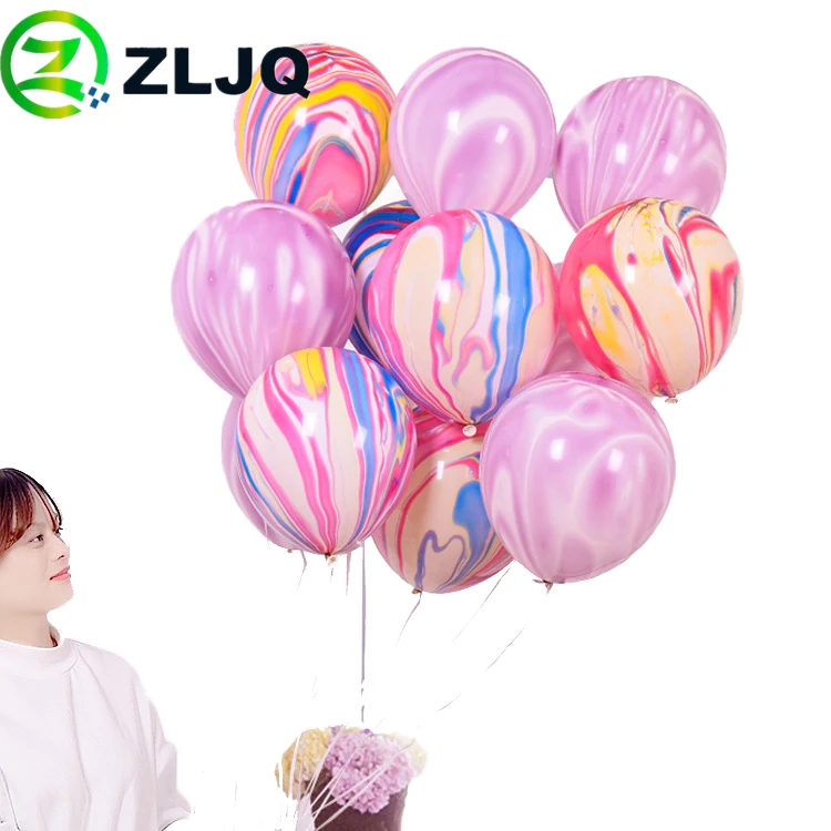 ZLJQ 10 шт. Агатовые латексные воздушные шары украшения для дня рождения 12 дюймов