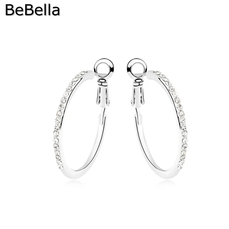 Серьги кольца BeBella большие и маленькие серьги с мозаикой из кристаллов для