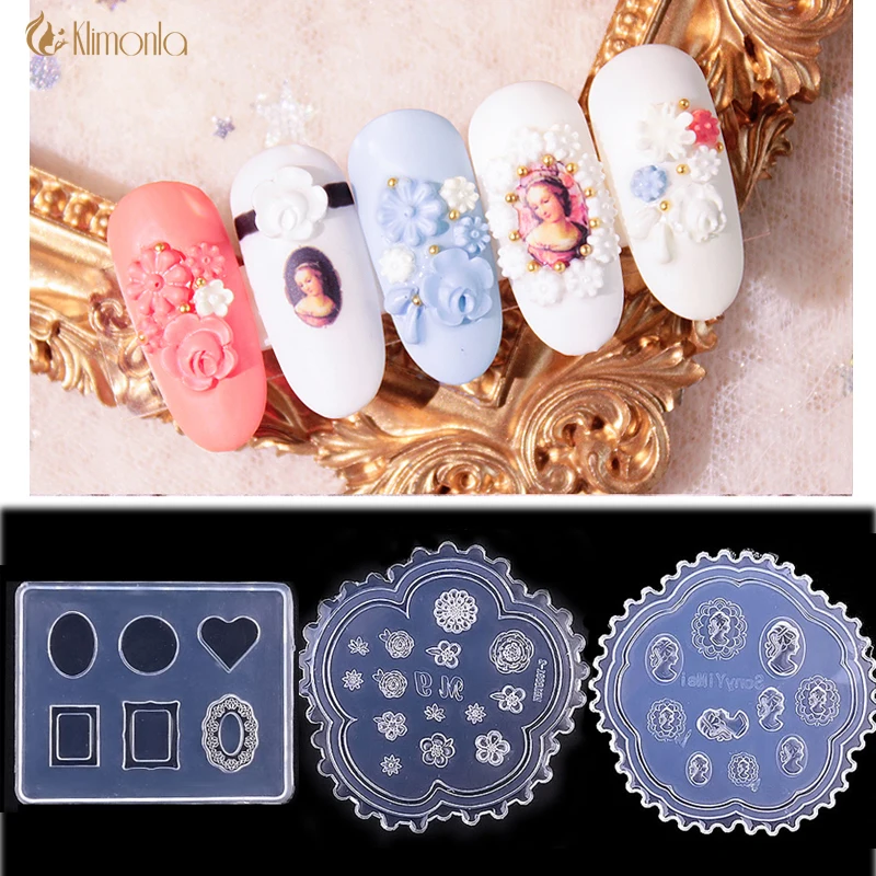 

1Pc Silicone 3D Nail Mold heart shape for DIY UV Gel Polish Manicure Tools Leaf Heart Daisy Flower Pattern Nails Art Mould