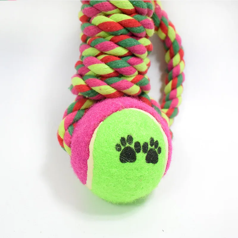 2016 Новый Забавный Прочный Кусать И Жевать Хлопок Теннис Собака игрушка Ручной