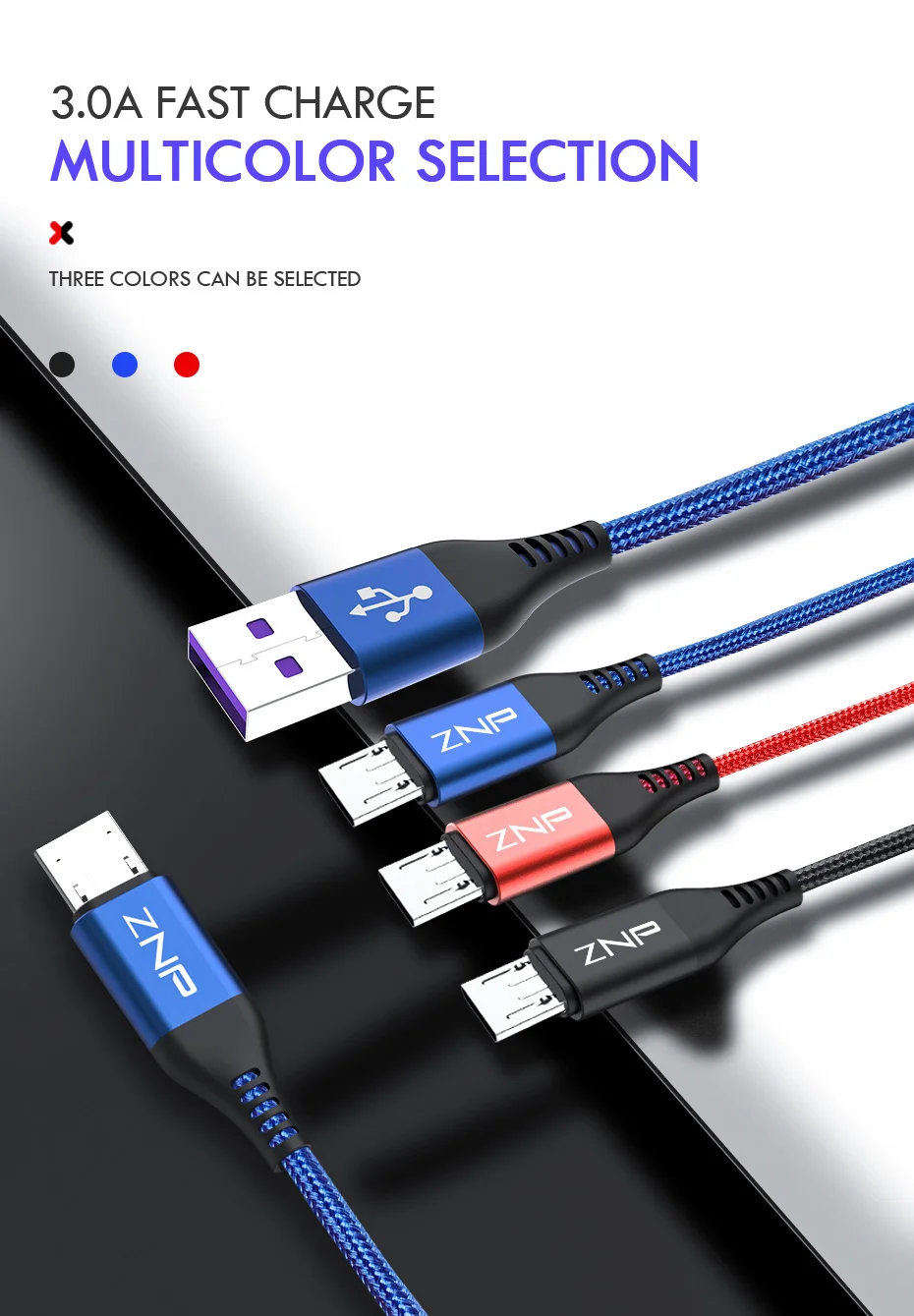 ZNP 3A usb type C кабель для samsung Xiaomi Redmi Note 7 K20 Oneplus 7 Pro Быстрая зарядка USB C зарядное устройство кабель usbc для мобильного телефона