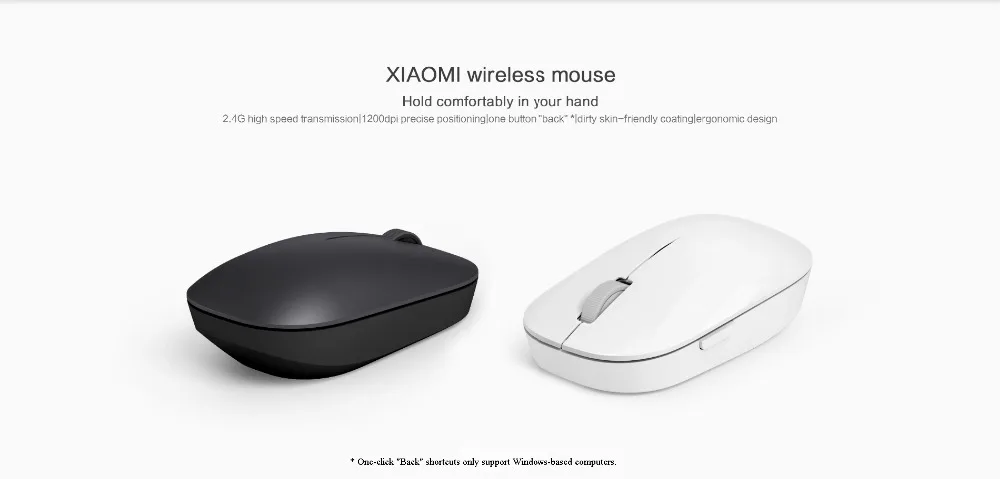 Оригинальная Xiao mi беспроводная мышь 1200 dpi 2,4 GHZ mi ni портативная мышь для Macbook Windows 7 8 10 Xiaomi mi ноутбук компьютер