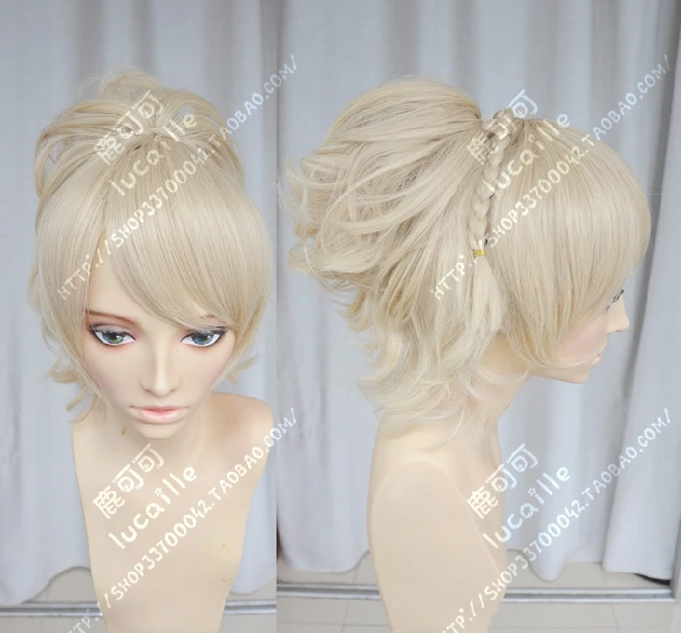Фото Новое поступление FF15 XV Lunafreya Nox Fleuret принцесса Луна Плетеный термостойкий косплей костюм парик + трек + Кепка №2
