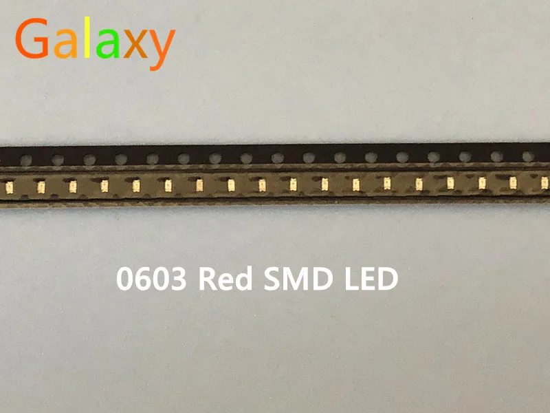 100 шт./лот небольшие красные лампы 0603 SMD LED красный светодиод Бесплатная доставка |