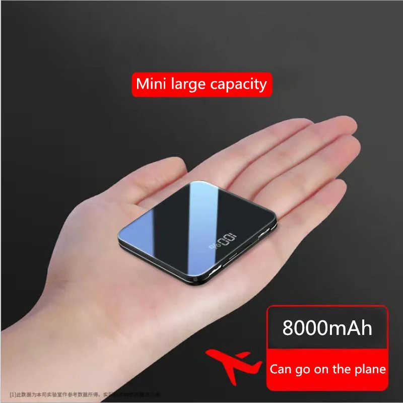 8000mAh мини панель солнечных батарей Мощность банк 2.0A Quick Charge двойной USB Портативный