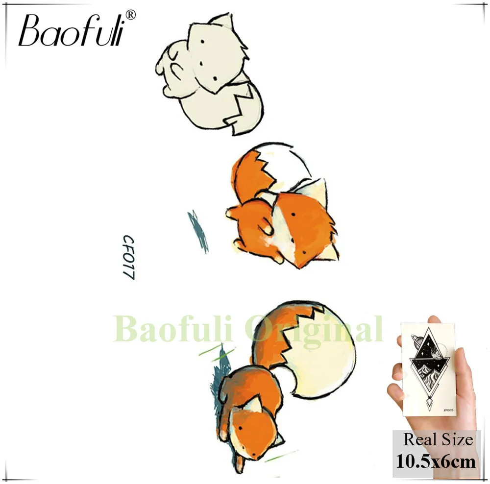 Baofuli живопись лиса Flash временная татуировка щенок водонепроницаемый мультфильм