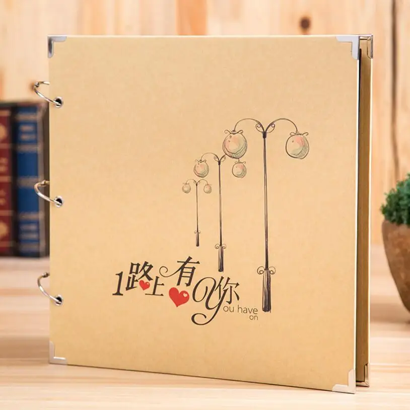 29x29 см DIY большой альбом ручной работы Clipbook фотоальбом черная бумага ремесла ребенок рост книга записи свадебный подарок ребенок день рождения подарки - Цвет: On The Way Have You