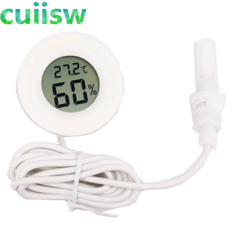 

5pcs mini Humidity tester Hygrometer Thermometer Round Temperature meter probe for Aquarium Freezer Refrigerator with line