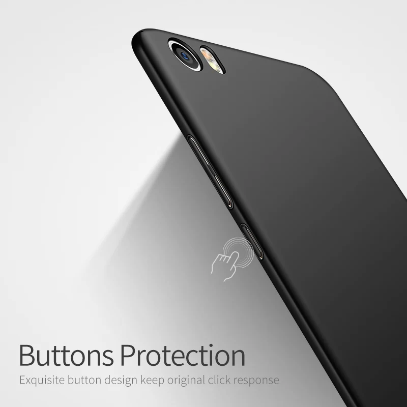 Msvii для Xiaomi Mi5 Чехол s Mi5s Plus 5/7 Mi 5 360 Prime Подлинный Чёрный Тонкий Твёрдый Глянцевый