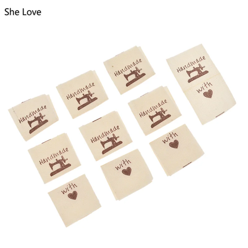Chzimade 200PCs Handmade With Love Cotton Garment Labels Sewing Household Textile Patchwork Apparel Accessories | Дом и сад