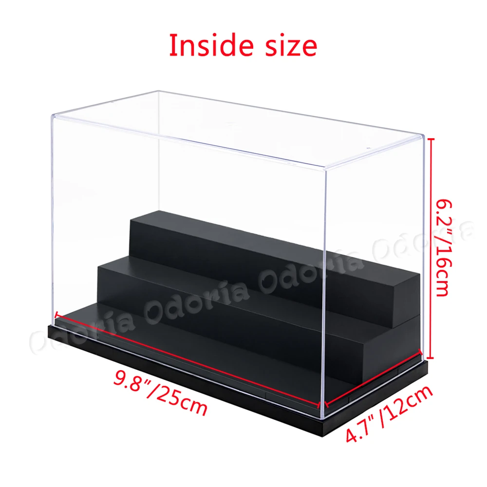 Odoria 25x12x16cm 3 Steps Acrylic Display Case Clear Perspex Box Transparent Cabinet Action Figure Collectibles Doll Car Model | Игрушки и