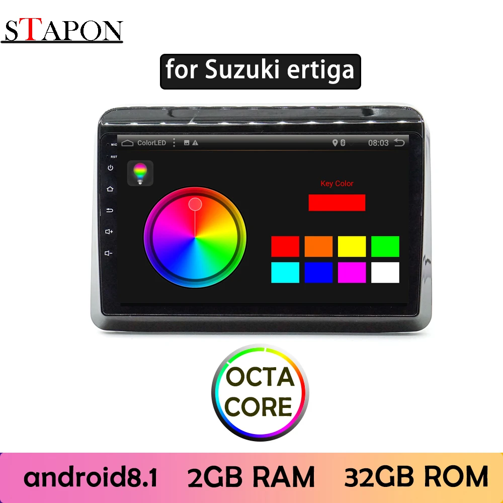 STAPON 9 дюймов для Suzuki ertiga 20118-19 Android 8 1 2GBRAM Восьмиядерный автомобильный DVD MP5
