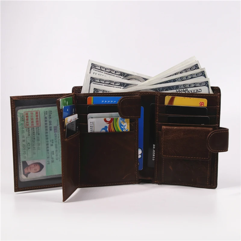 SIMLINE Винтаж из натуральной кожи Для мужчин кошелек мужской Rfid Блокировка