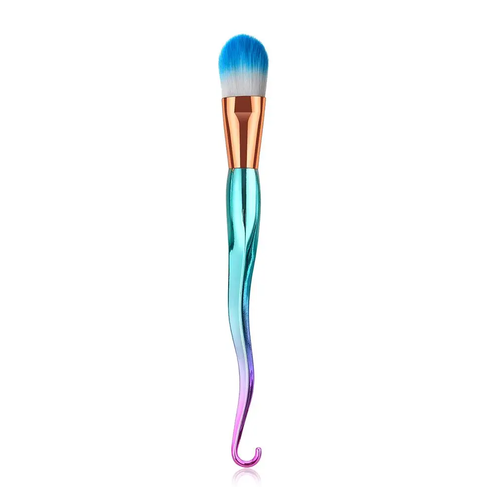 1PC Face Makeup Brushes Set Powder Foundation Single Fish Hook Green Gradient Small Fan Make-up Brush Tool Drop Shipping 40 | Красота и