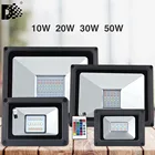 Светодиодный прожектор RGB 10 Вт 20 Вт 30 Вт 50 Вт, светодиодный прожектор, уличный светильник RGBХолодныйтеплый белый для сада, улицы