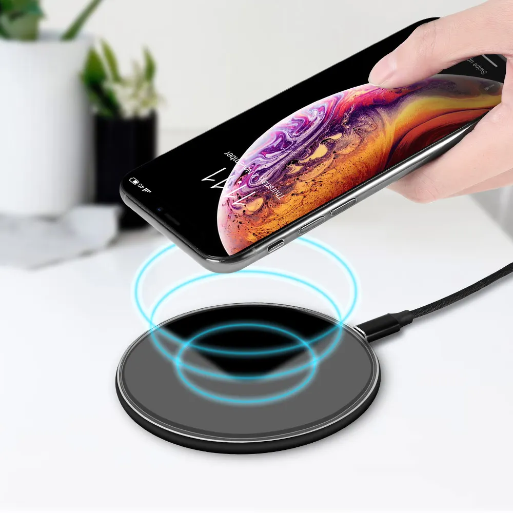 Беспроводное зарядное устройство KISSCASE Qi для iPhone X XS XR 8 зеркальный 10 Вт быстрая