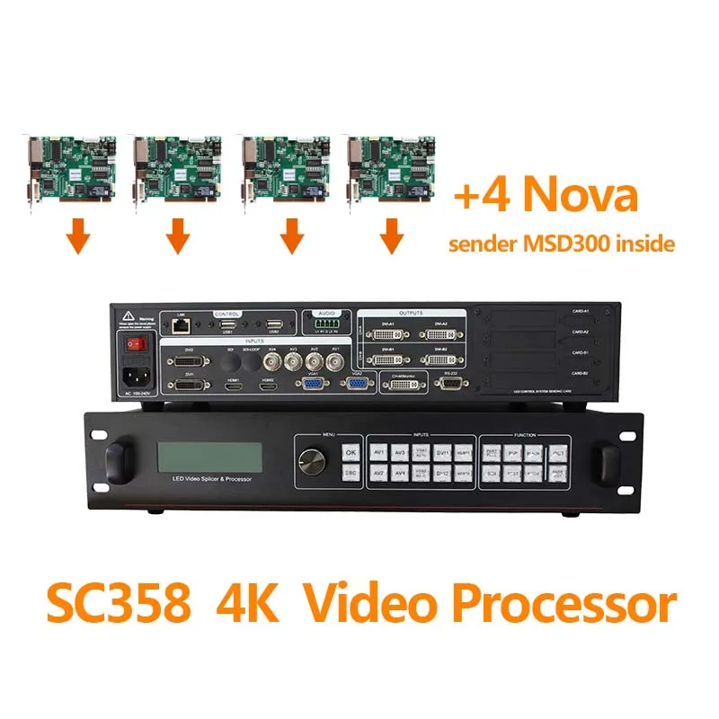 AMS SC358 amoonsky светодиодный видеопроцессор гибкий дисплей использование 4K видео