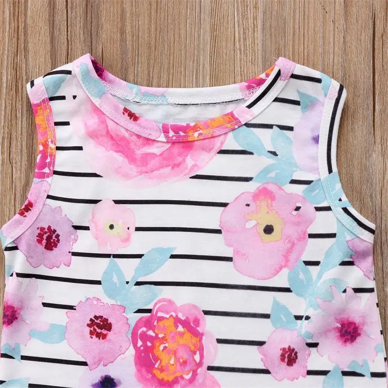 2018 новая брендовая одежда для маленьких девочек футболка штаны с узором в виде